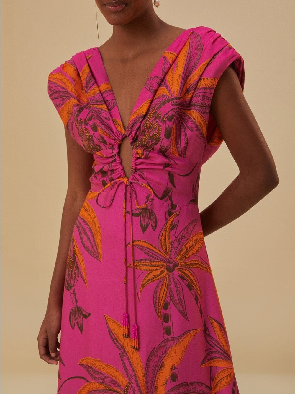 FARM RIO pink beach maxi dress - Picture 3 of 8